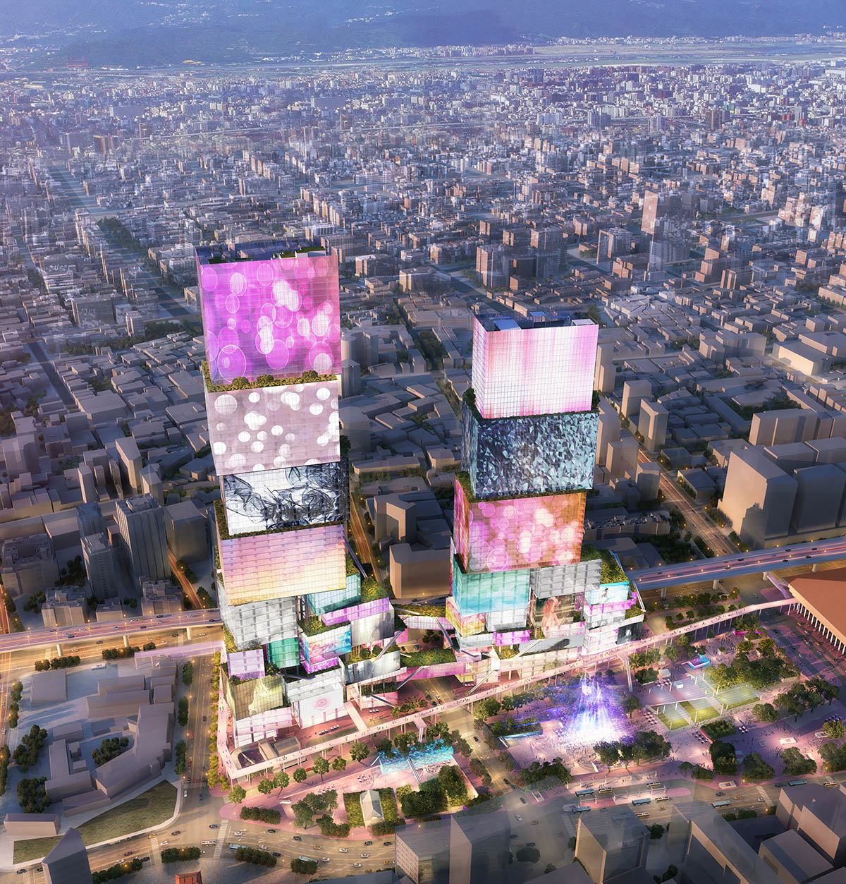 Mvrdv S New Twin Towers Will Revitalise Central Taipei With A Pile Of