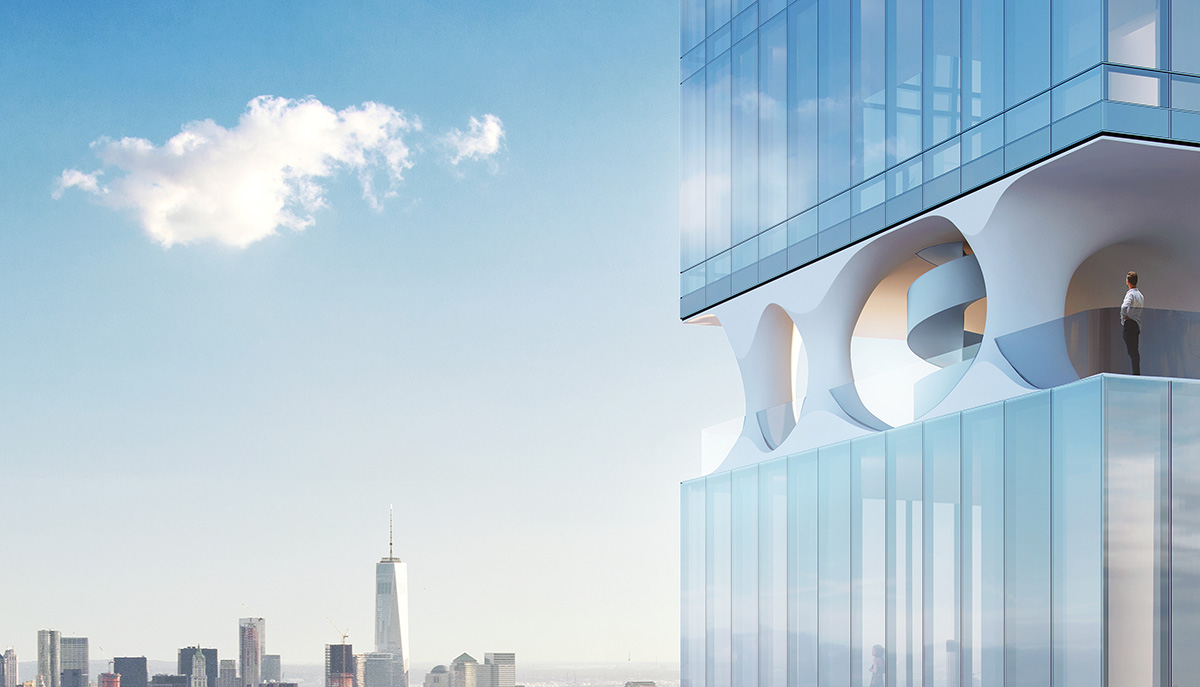 ODA NY proposes an ultra-slender tower that provides wider green spaces with its sculptural gardens