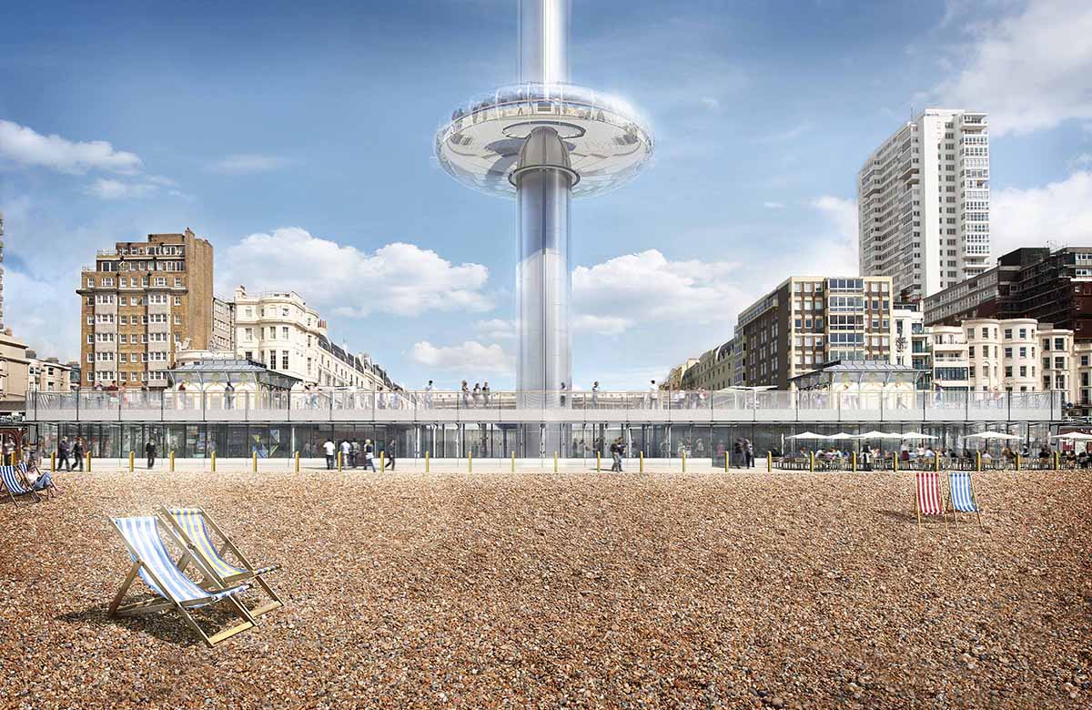 Brighton i360 beach landings start build of world’s tallest vertical cable car