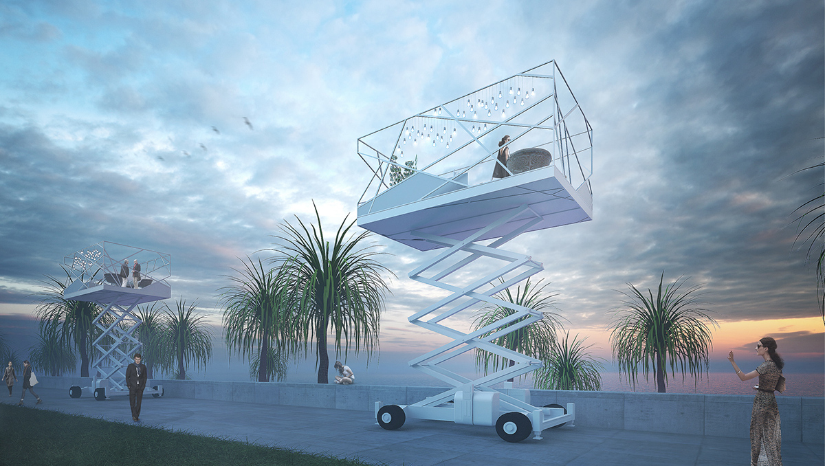 Goetz Schrader designed a rentable balconies for 15min vacations