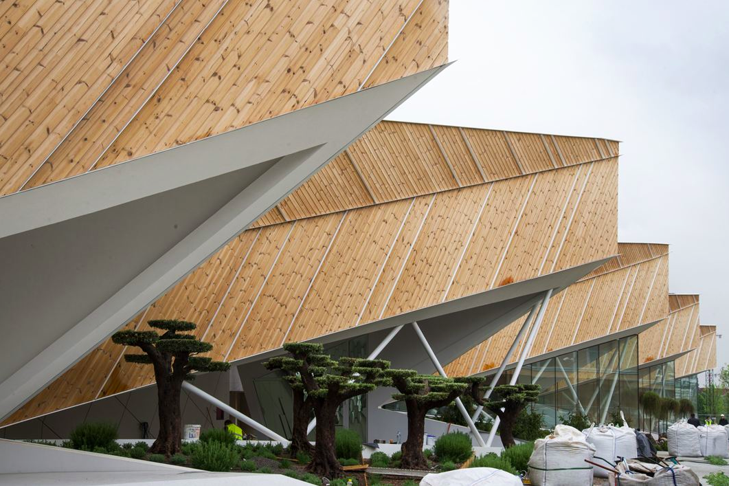 Slovenia Pavilion presents ’’cascading facade’’ with the integration of landscape at Expo Milano 2015