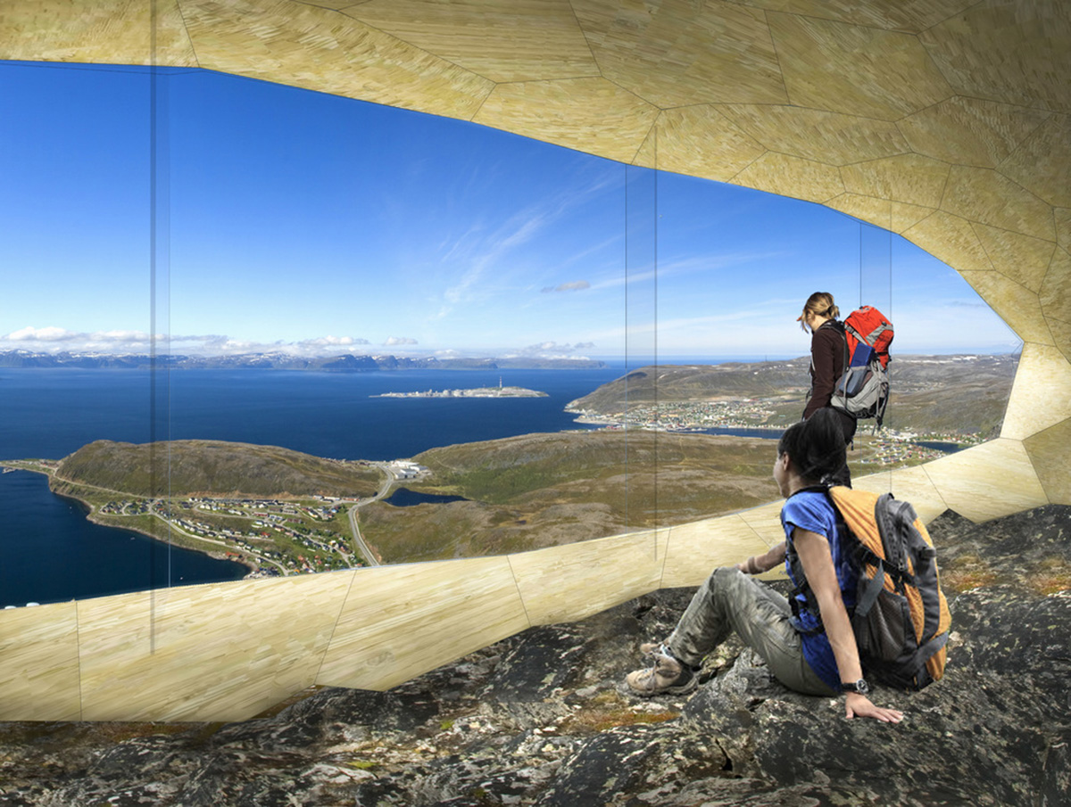 SPINN Architecture drops a ’’Hot Hiking Cabin’’ on rocky mountains