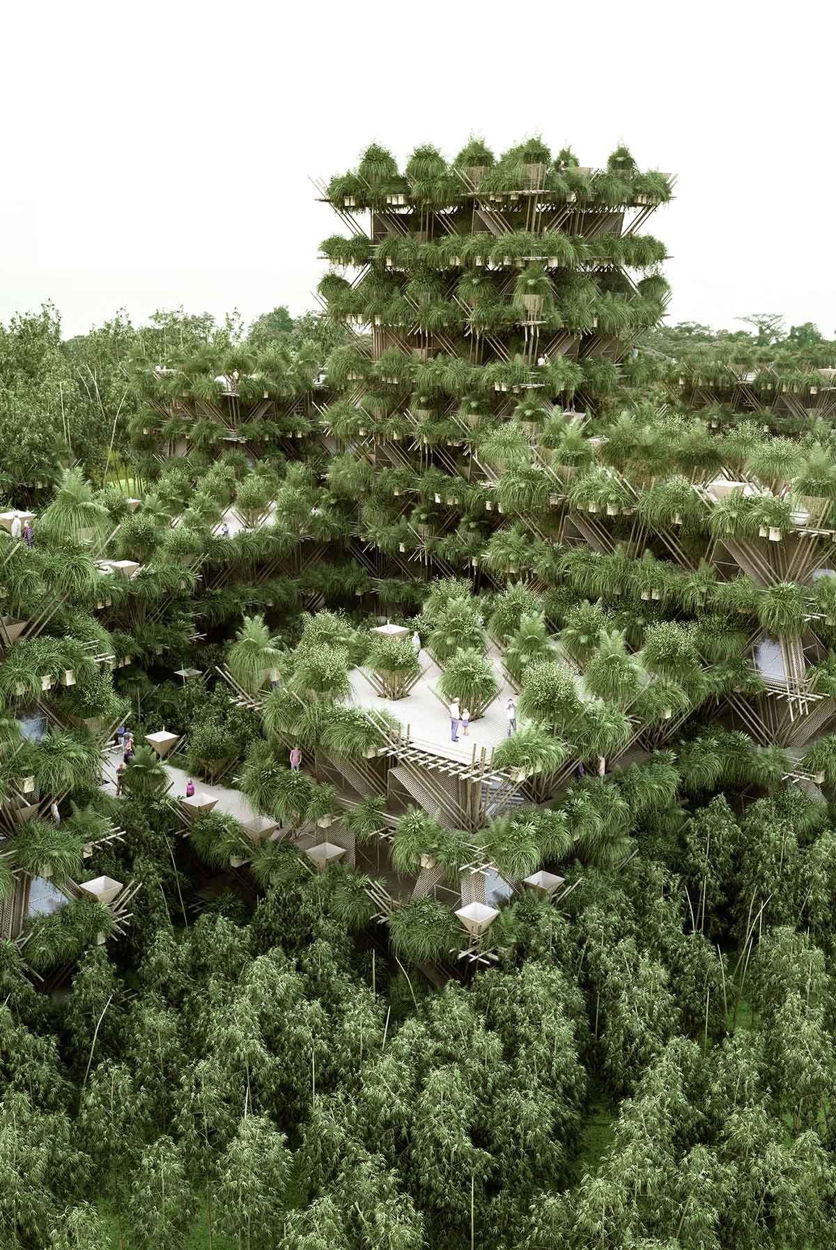 Penda revealed new ecological-Bamboo city vision rethinking the process and sustainable materials