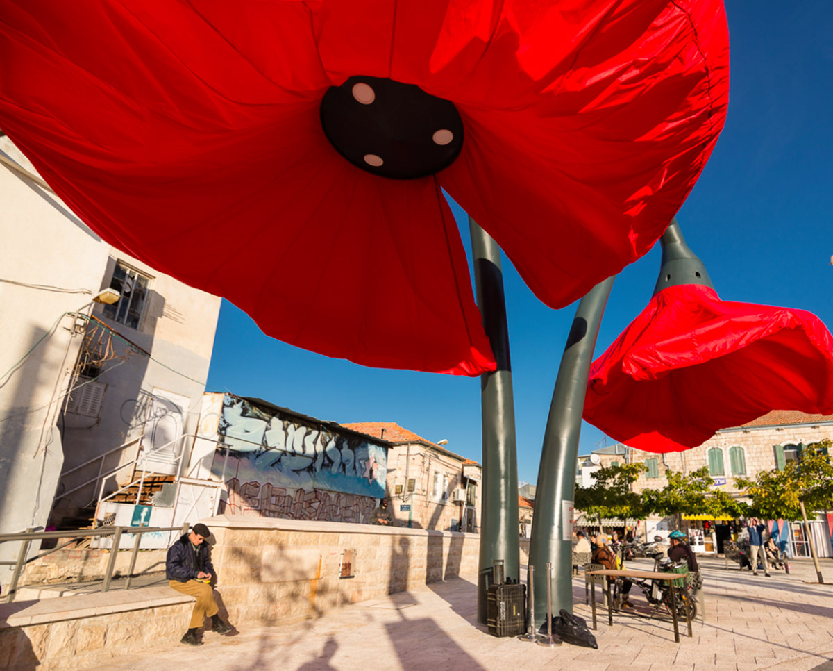 HQ Architects puts four giant flowers in the heart of Jerusalem