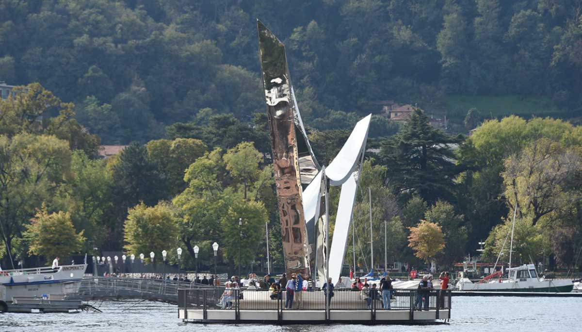 Daniel Libeskind marks Como Lake with techno-elegant sculpture