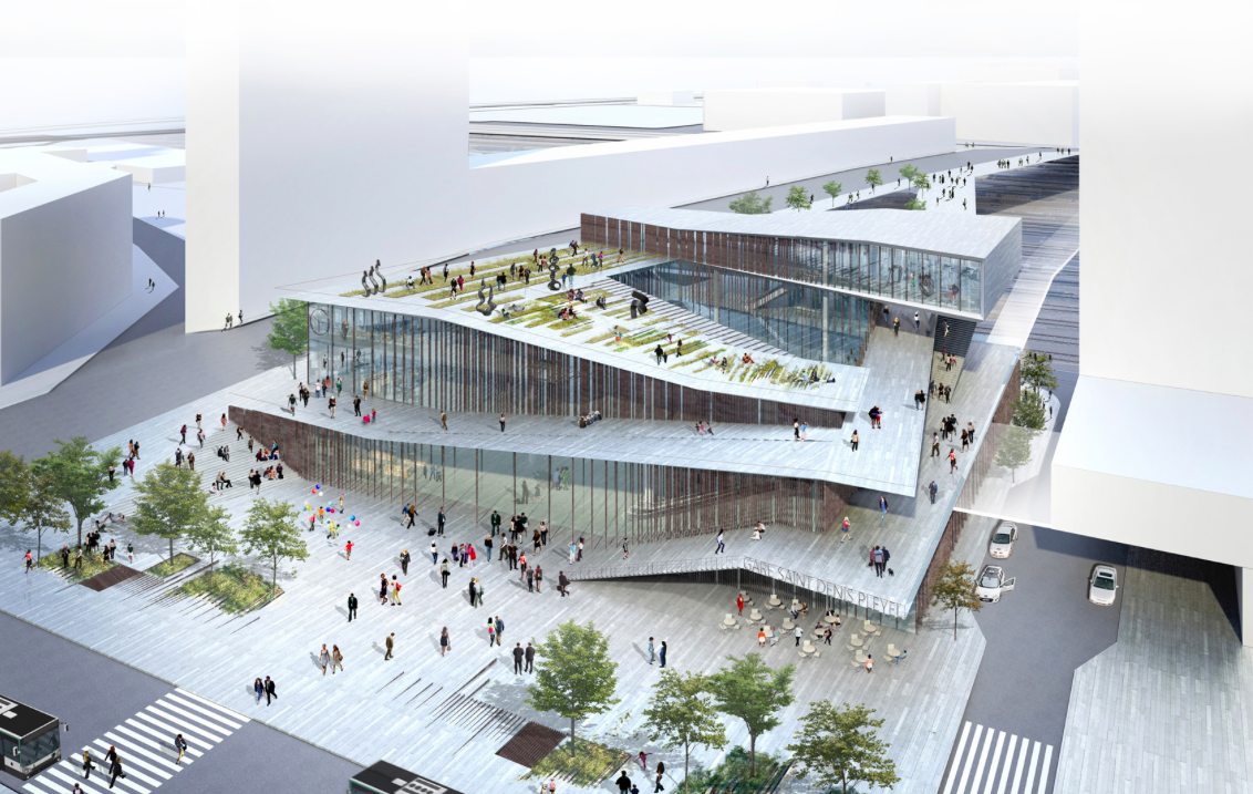 Kengo Kuma reveals Saint-Denis Pleyel Emblematic Train Station