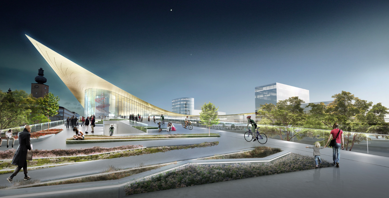 BIG, with Tyrens &Kragh & Berglund has unveiled the proposal for Vasteras Travel Center