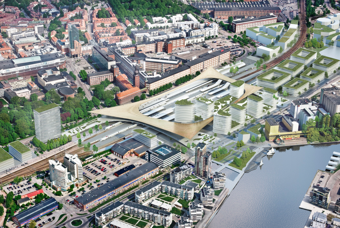 BIG, with Tyrens &Kragh & Berglund has unveiled the proposal for Vasteras Travel Center
