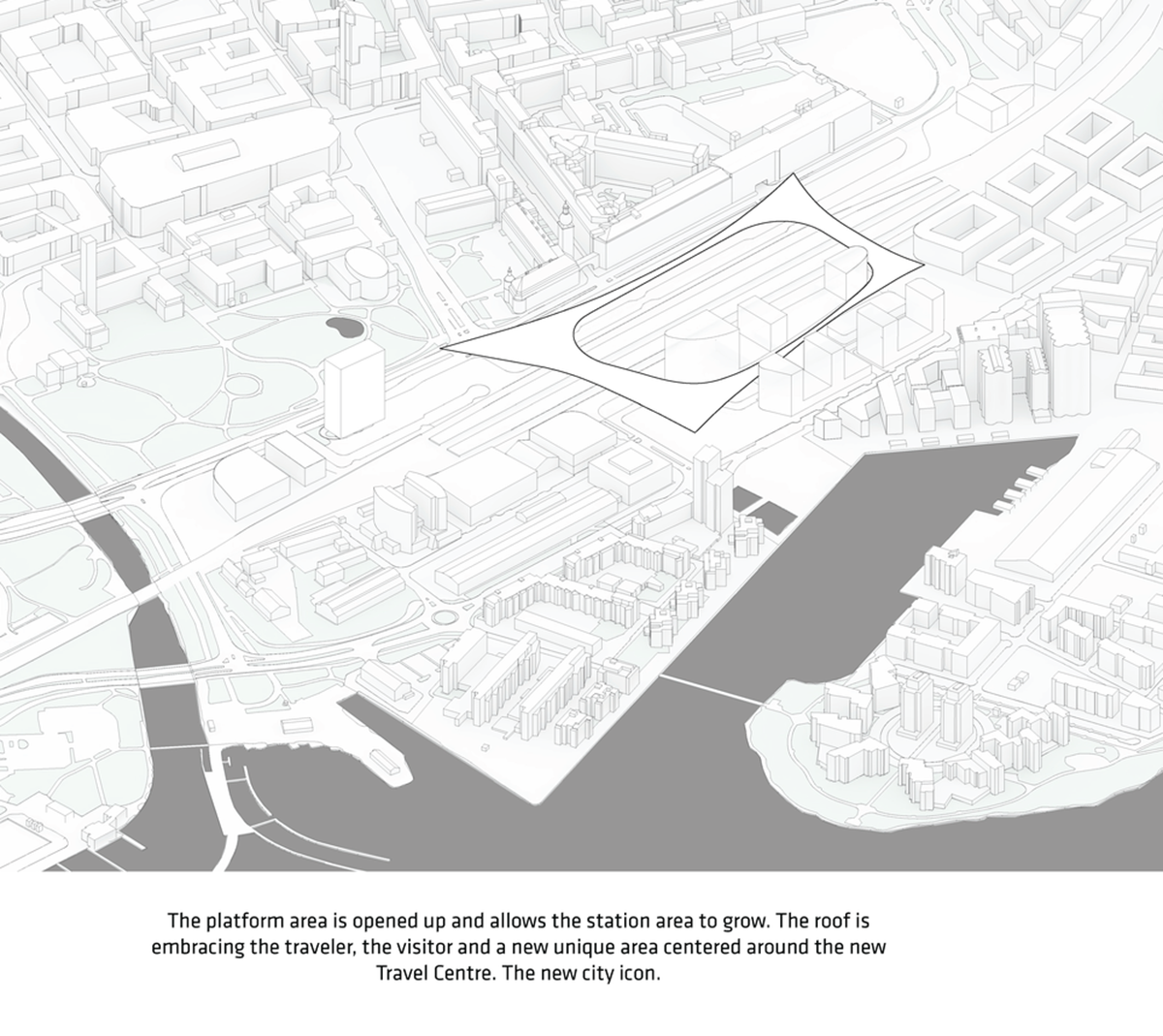 BIG, with Tyrens &Kragh & Berglund has unveiled the proposal for Vasteras Travel Center