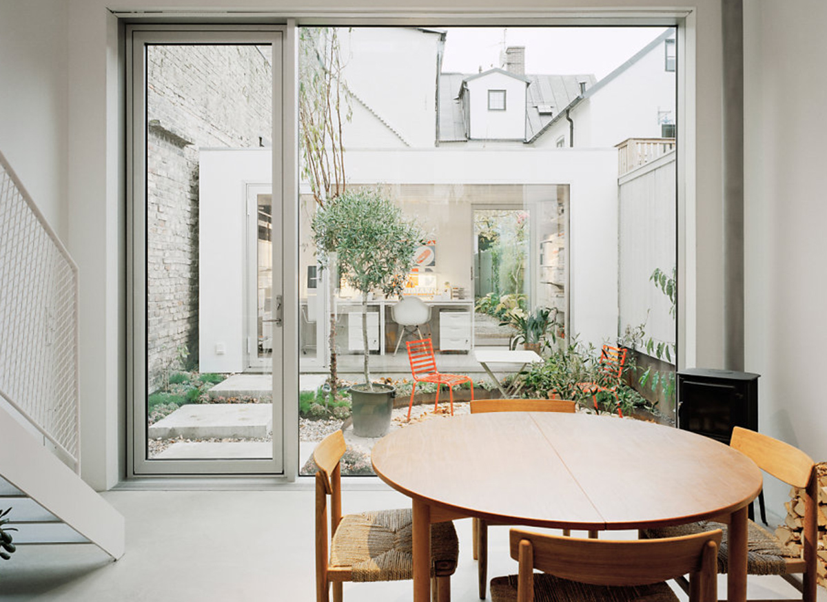 Townhouse is sandwiched between old buildings with a fresh look in Landskrona, Sweden
