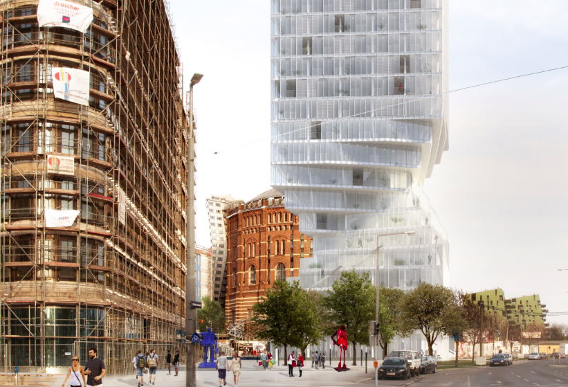 MVRDV wins Tower Competition in Vienna, Austria:Turm Mit Taille