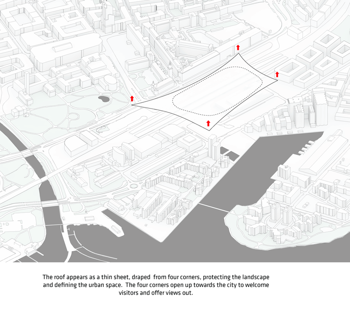 BIG, with Tyrens &Kragh & Berglund has unveiled the proposal for Vasteras Travel Center