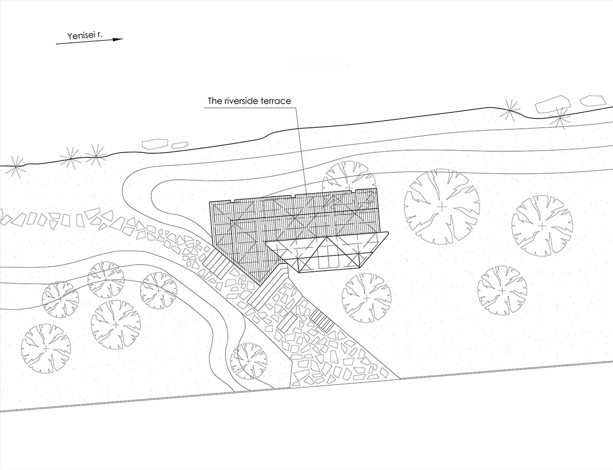 The riverside terrace on Tatyshev Island, Krasnoyarsk designed by OOO “ADM”