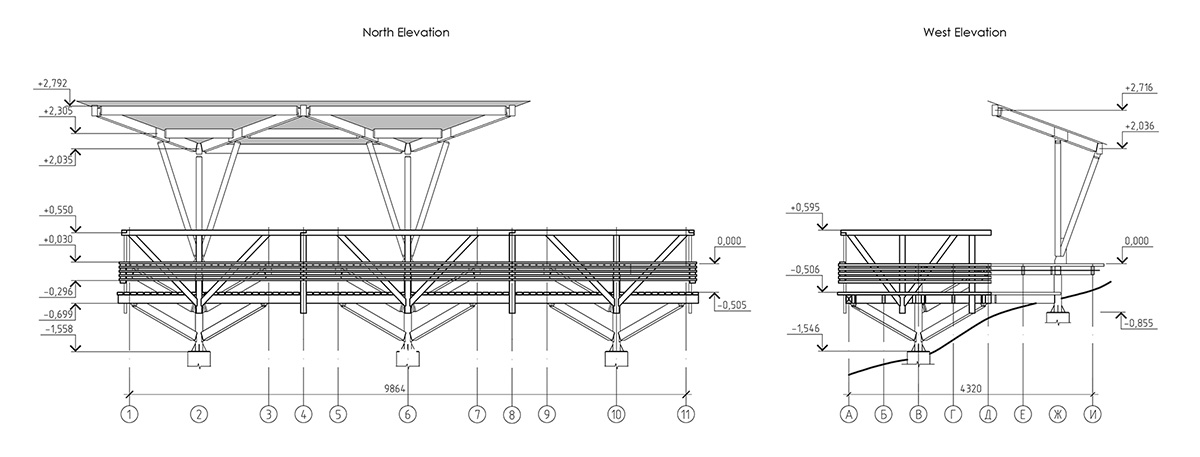 The riverside terrace on Tatyshev Island, Krasnoyarsk designed by OOO “ADM”