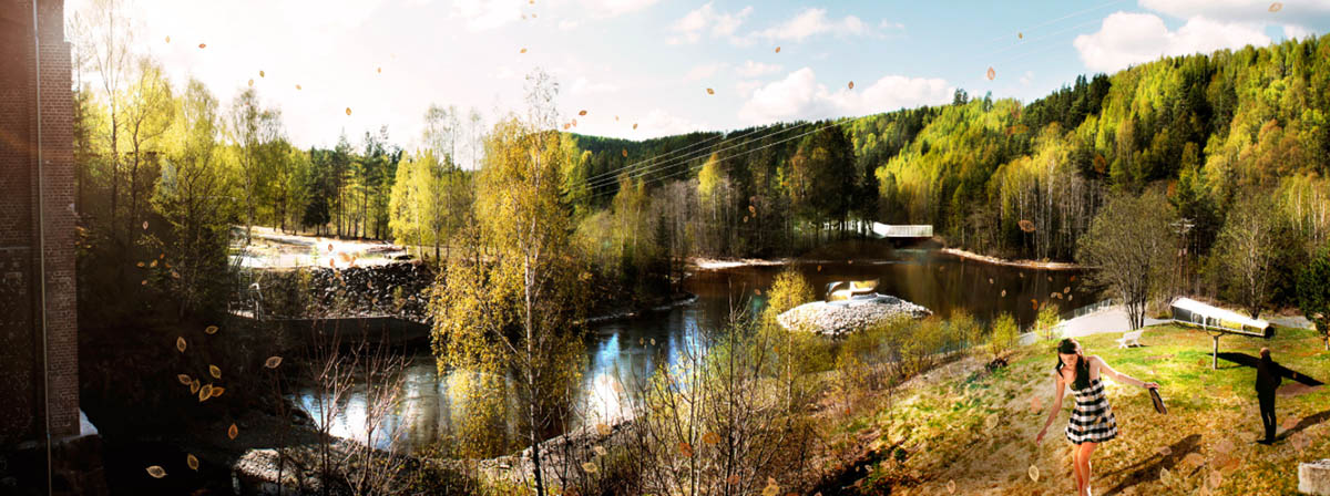 BIG proposes new Kistefos Museum that acts as a second bridge in the dramatic landscape of Kistefos