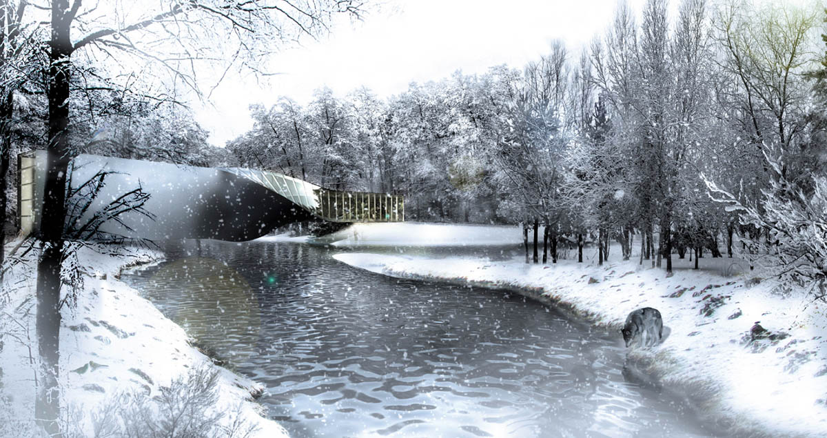 BIG proposes new Kistefos Museum that acts as a second bridge in the dramatic landscape of Kistefos