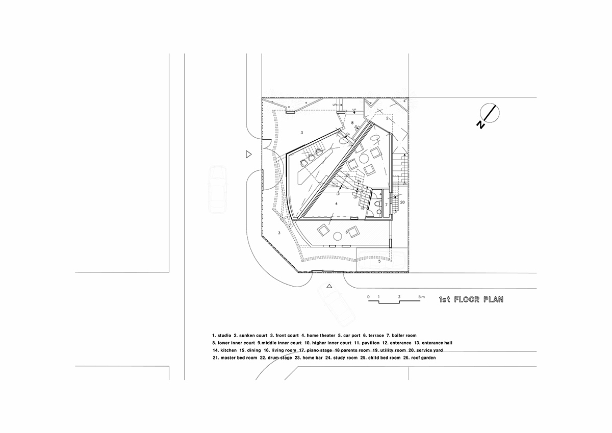 Kyeong Dok Jai is a fragmented complex that maximizes the program of the house