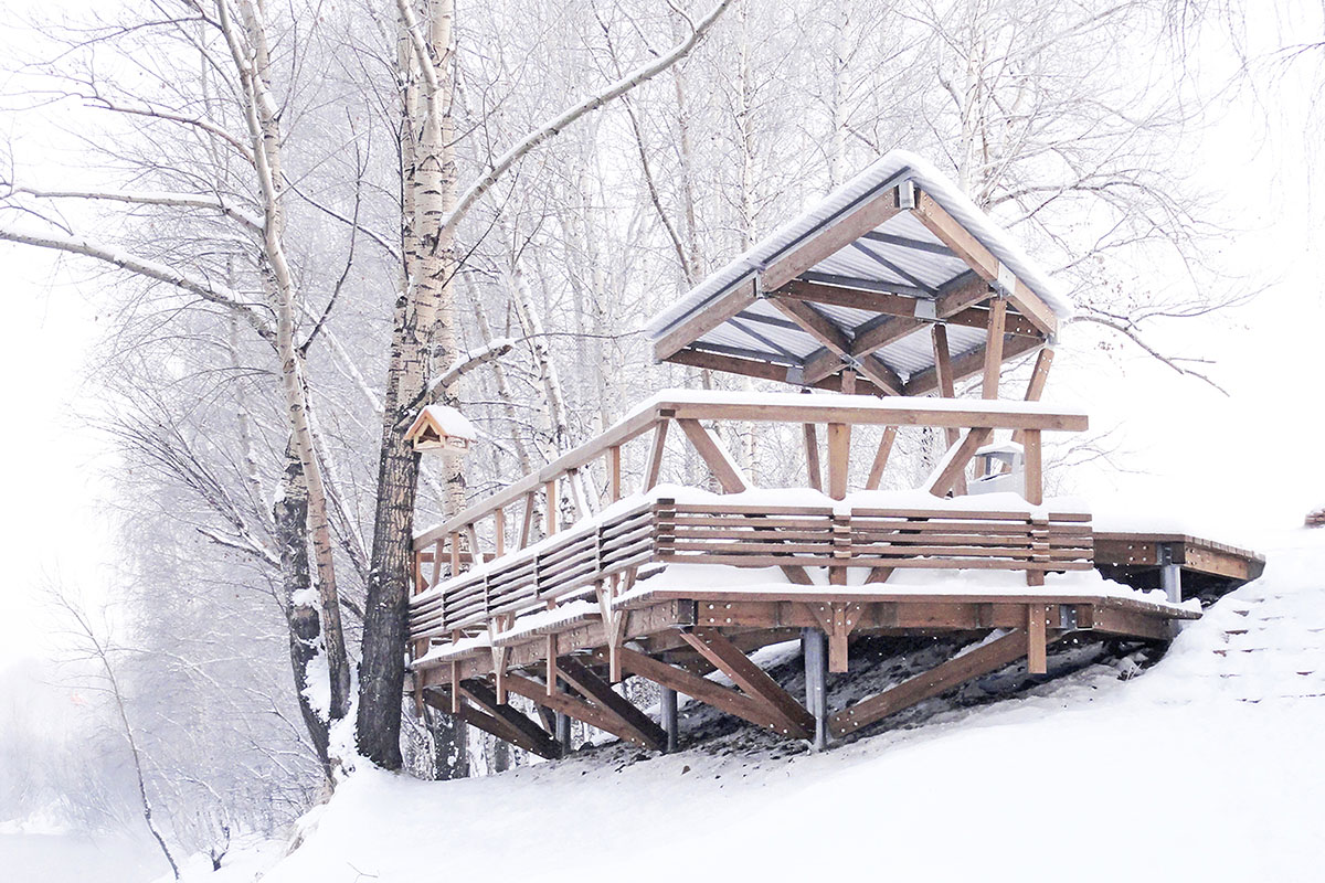 The riverside terrace on Tatyshev Island, Krasnoyarsk designed by OOO “ADM”