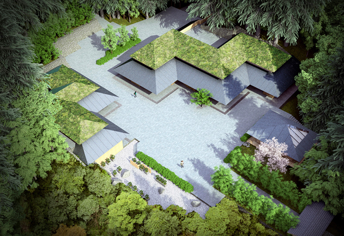 Kengo Kuma and Associates layers Portland Japanese garden with roofs and landscapes in The US