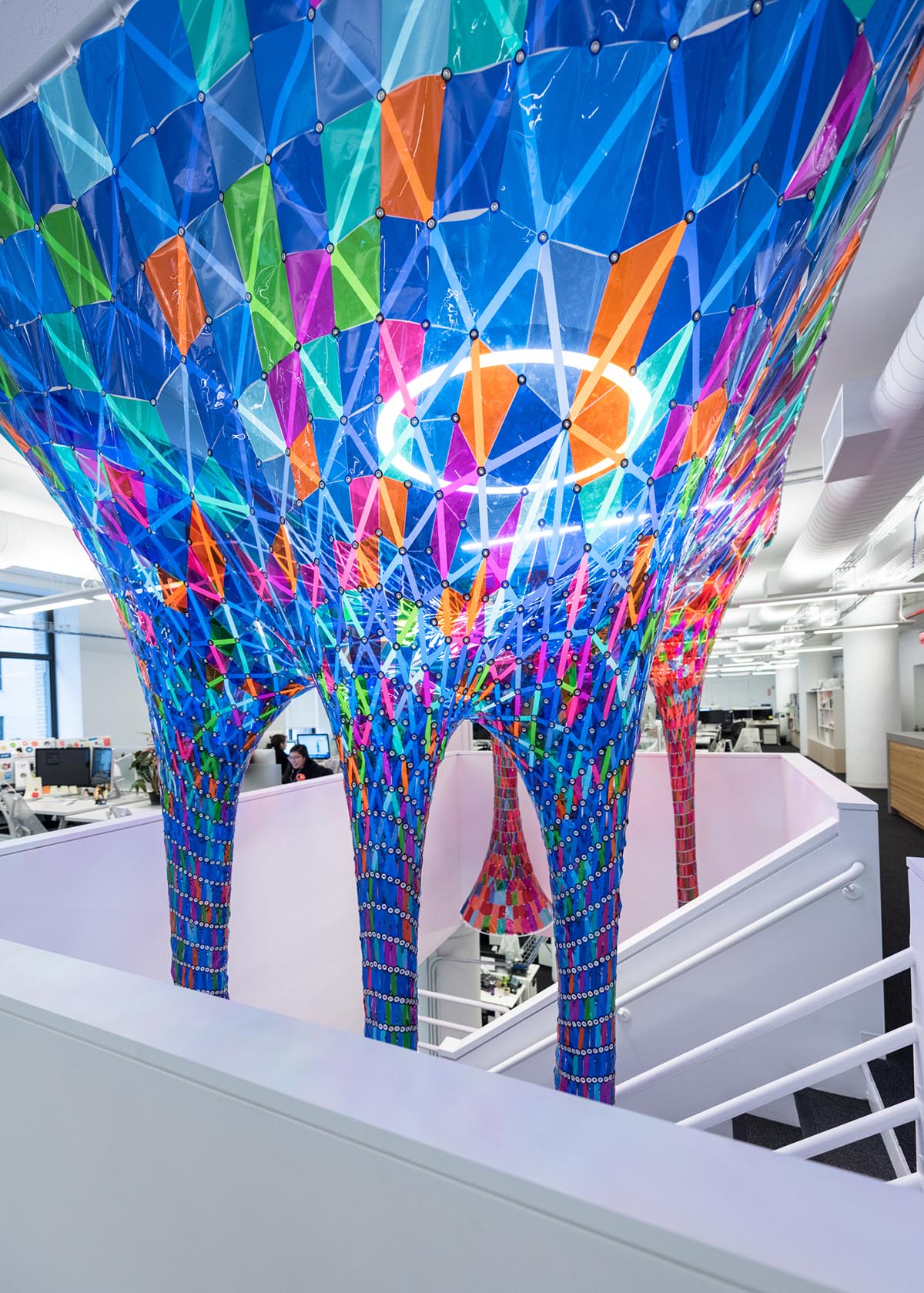 SOFTlab designs a percolating 3D stained glass installation for Behance New York office