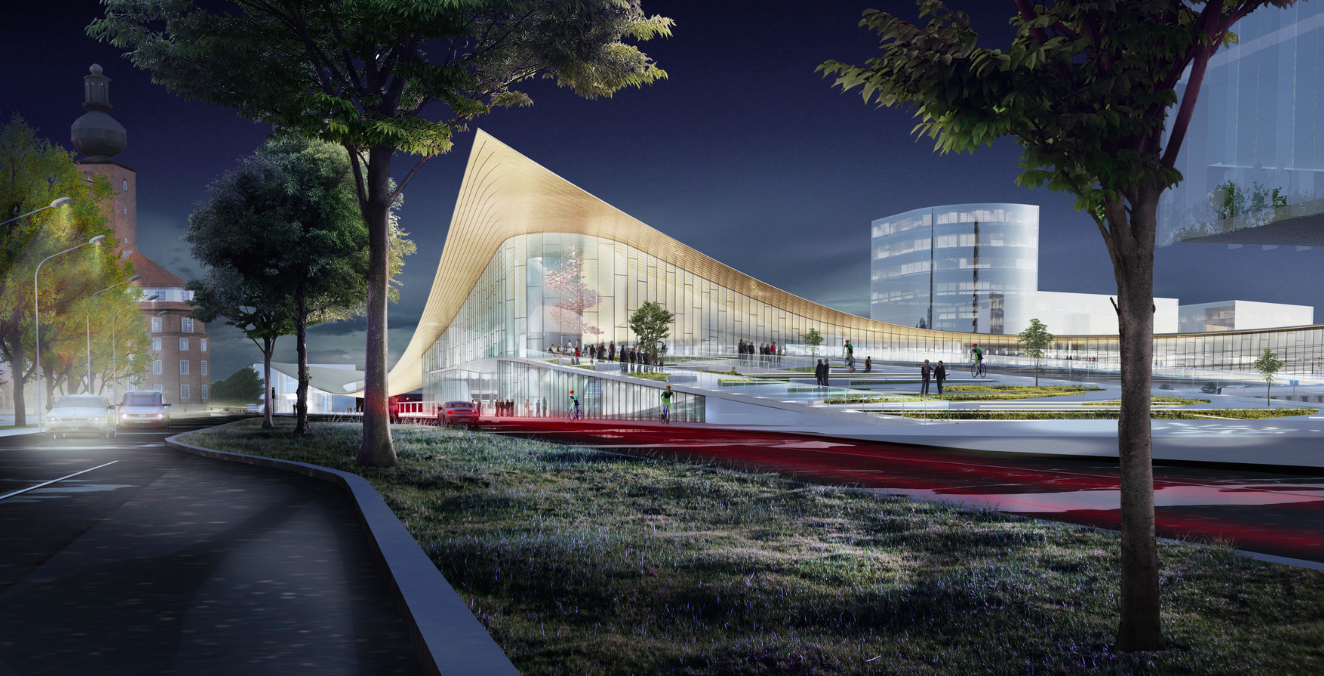 BIG, with Tyrens &Kragh & Berglund has unveiled the proposal for Vasteras Travel Center