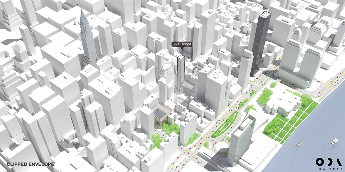 ODA NY proposes an ultra-slender tower that provides wider green spaces with its sculptural gardens
