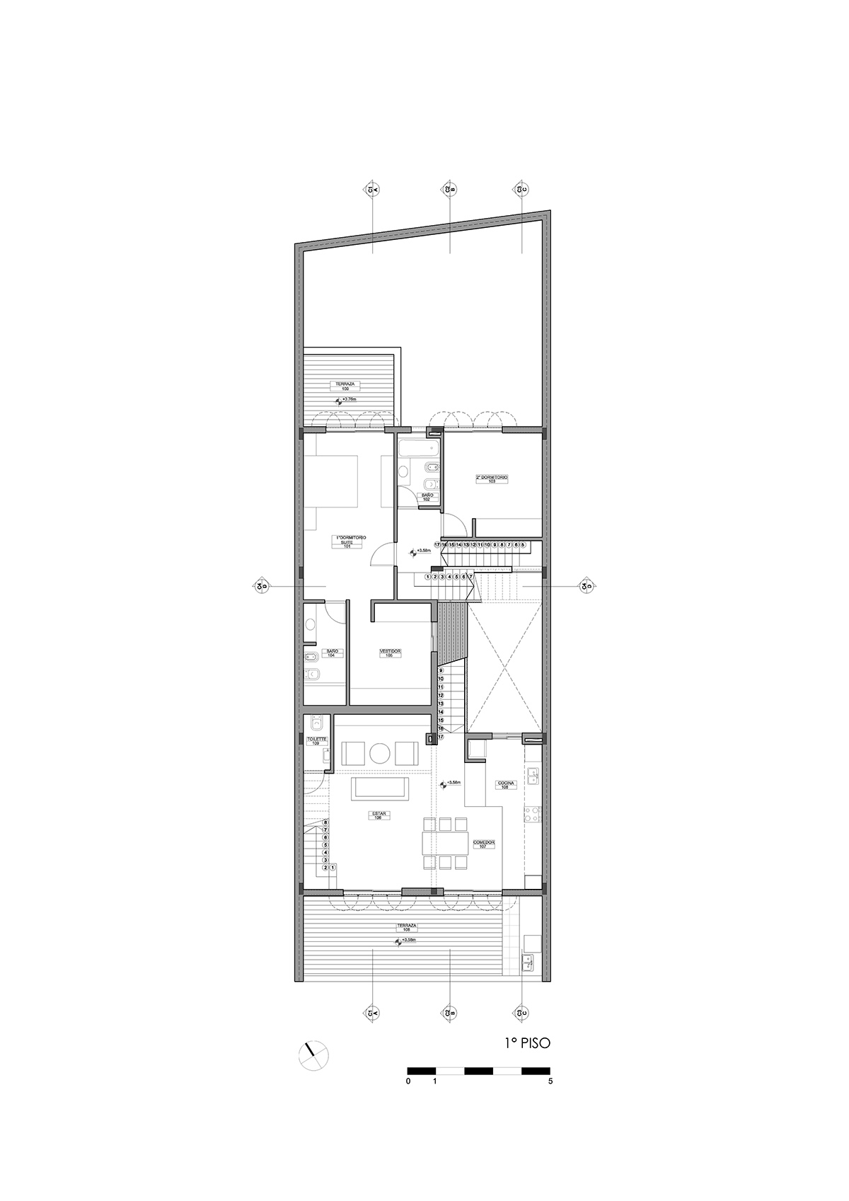 Two Houses Conde represented with various connections in its context designed by HM Architects