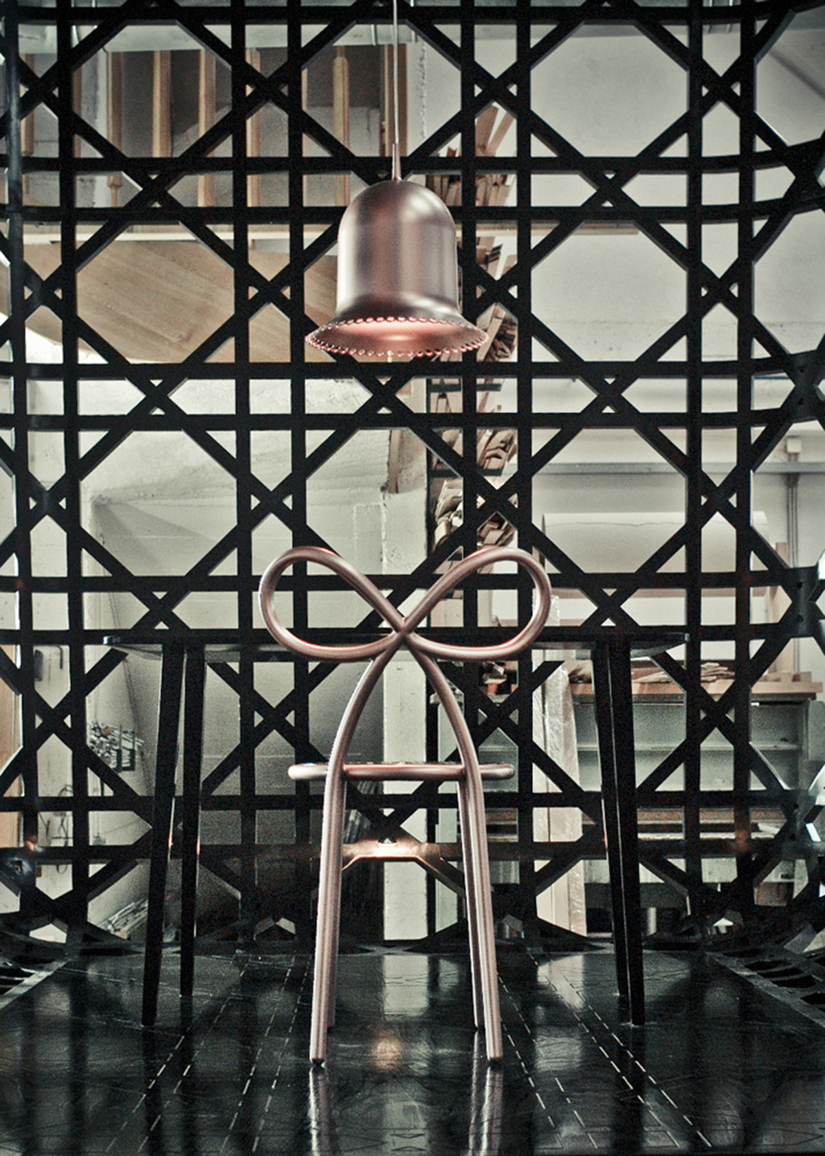 Nica Zupanc designed a transparent room which stands as a fashion object for Miss Dior