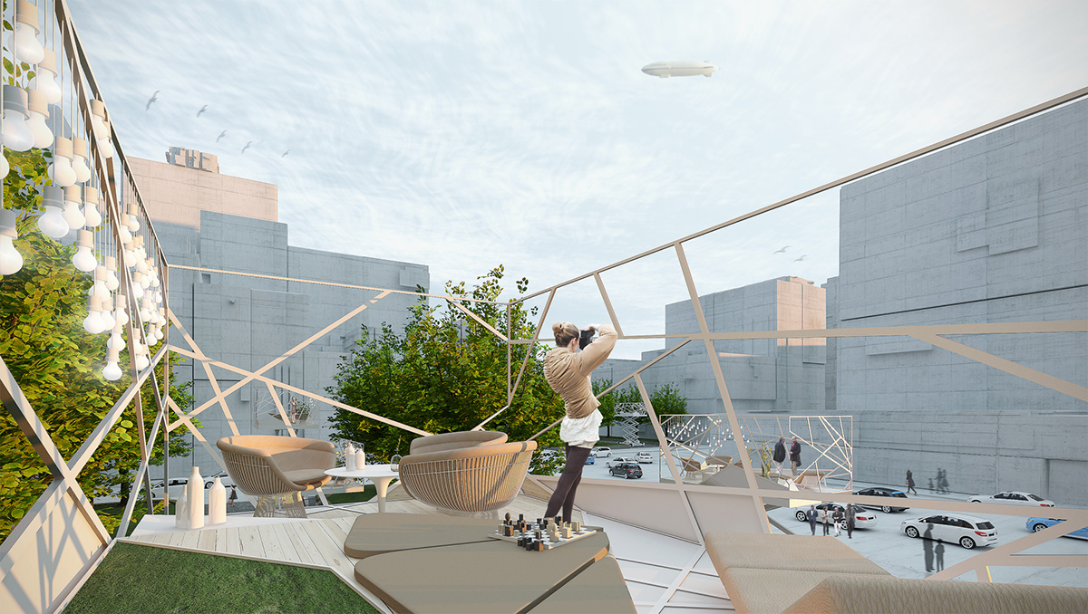 Goetz Schrader designed a rentable balconies for 15min vacations