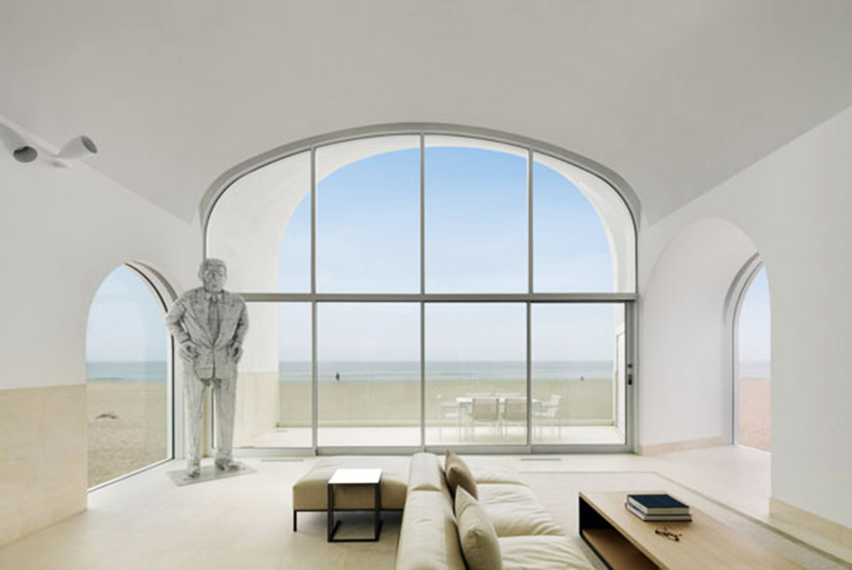 Vault House stands alone in the middle of California beach