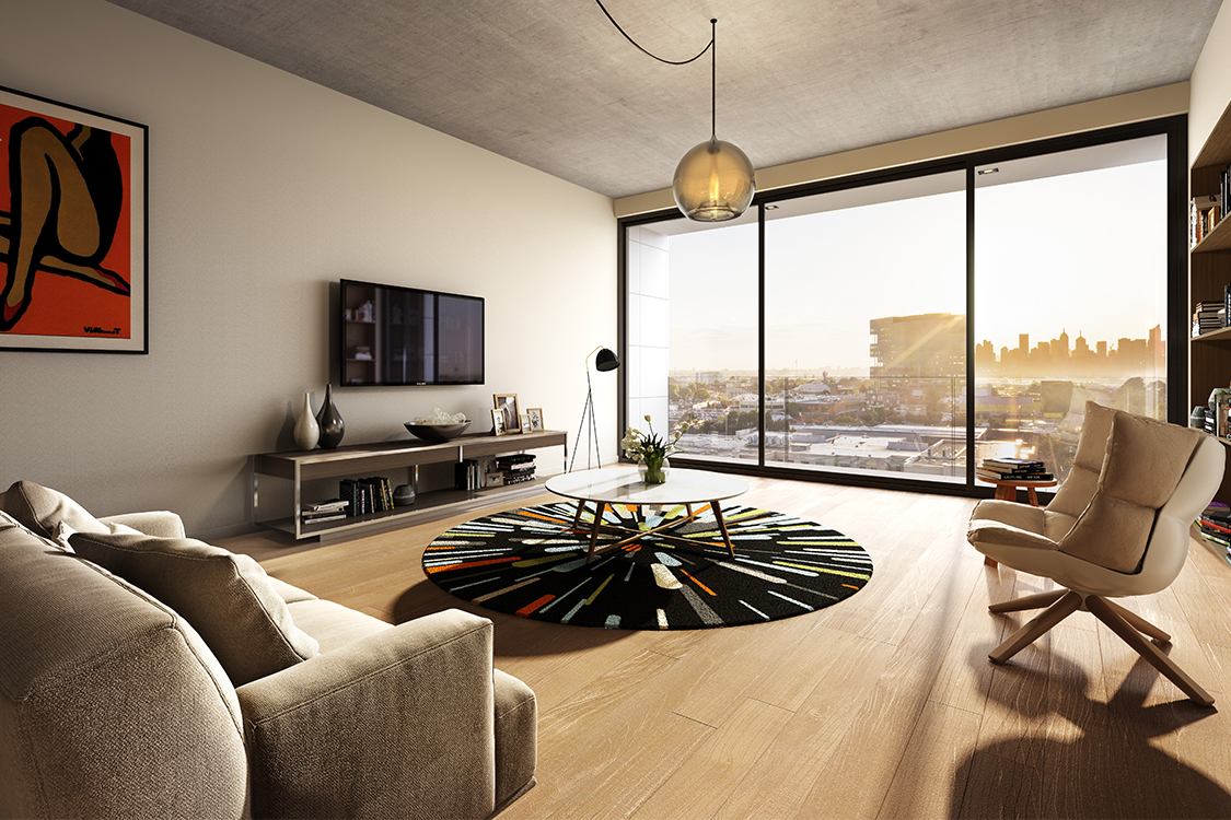 KUD Architects designed a multi-residential building with extended bold-bulge balconies