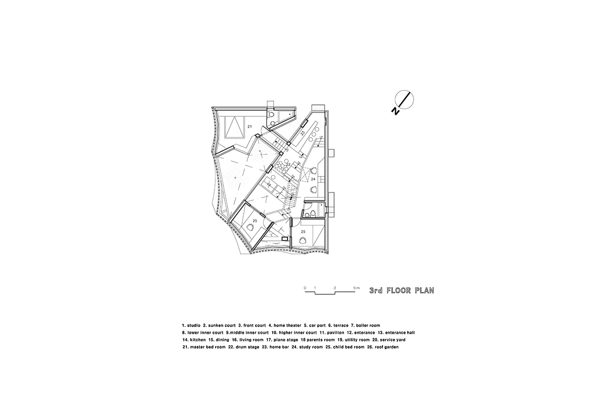 Kyeong Dok Jai is a fragmented complex that maximizes the program of the house