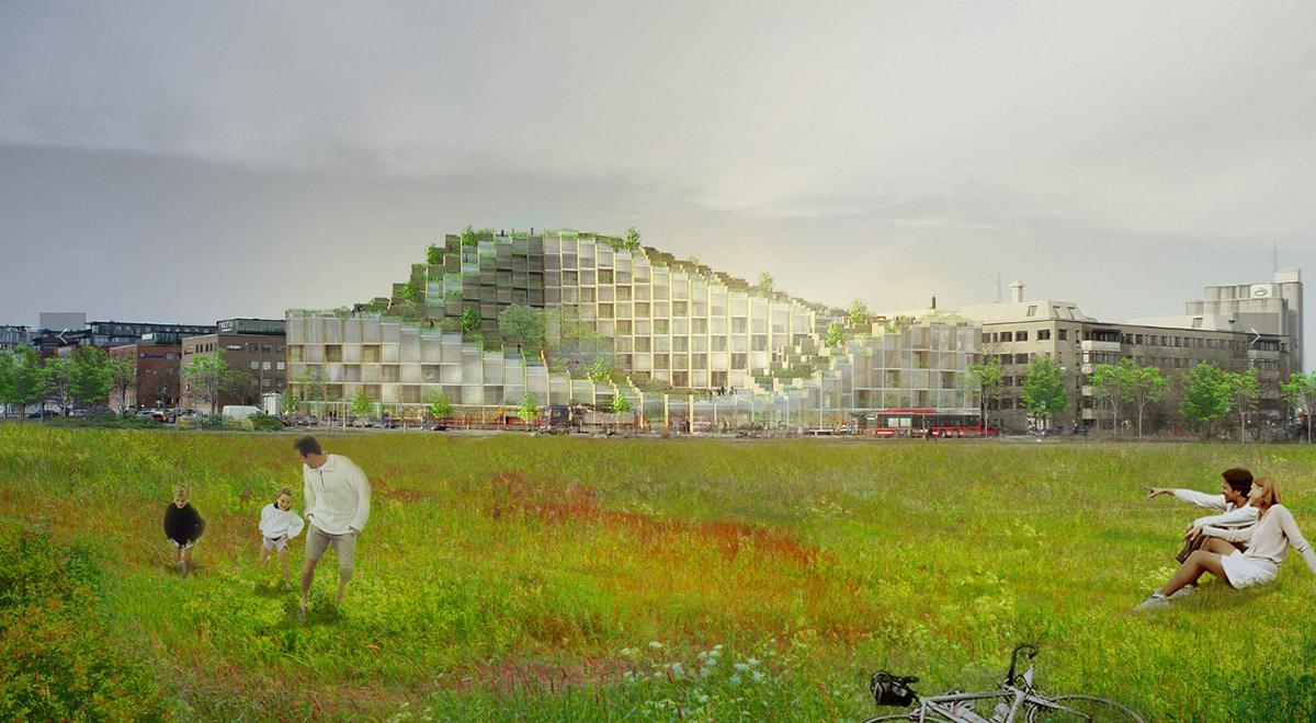 BIG revealed new 79 & Park Residences in Stockholm covering multiple open terraces