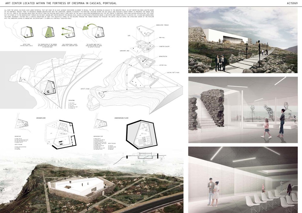 Site Art Center Fortress of Cresmina, Portugal Competition Winners Announced