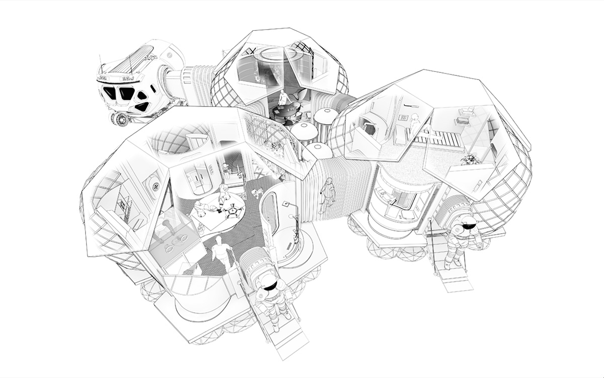 Foster+Partners proposes a modular habitat in Mars for 3D Printed Habitat Challenge