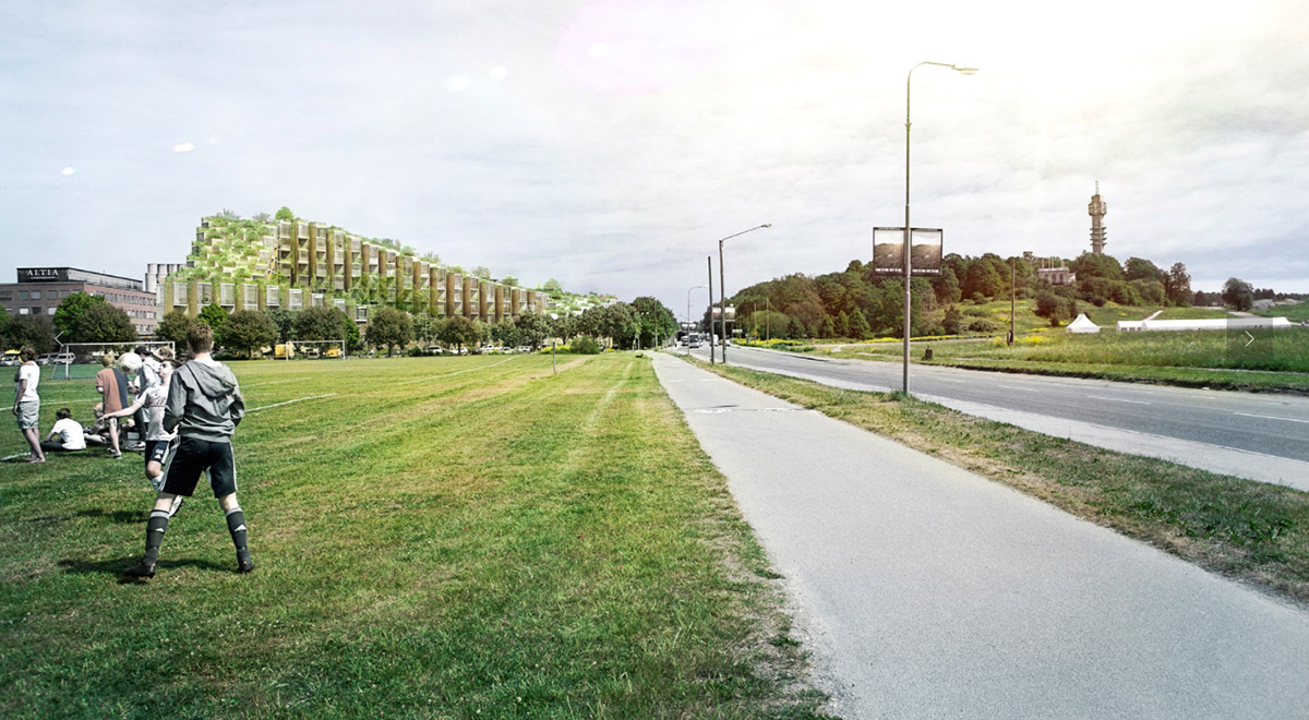 BIG revealed new 79 & Park Residences in Stockholm covering multiple open terraces