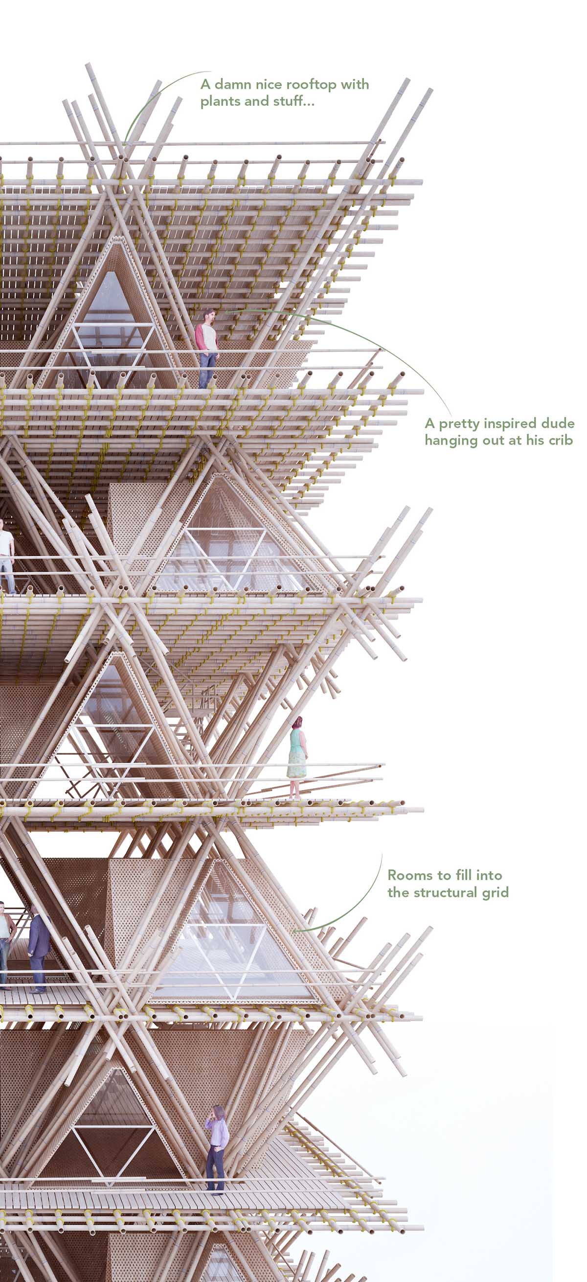 Penda revealed new ecological-Bamboo city vision rethinking the process and sustainable materials