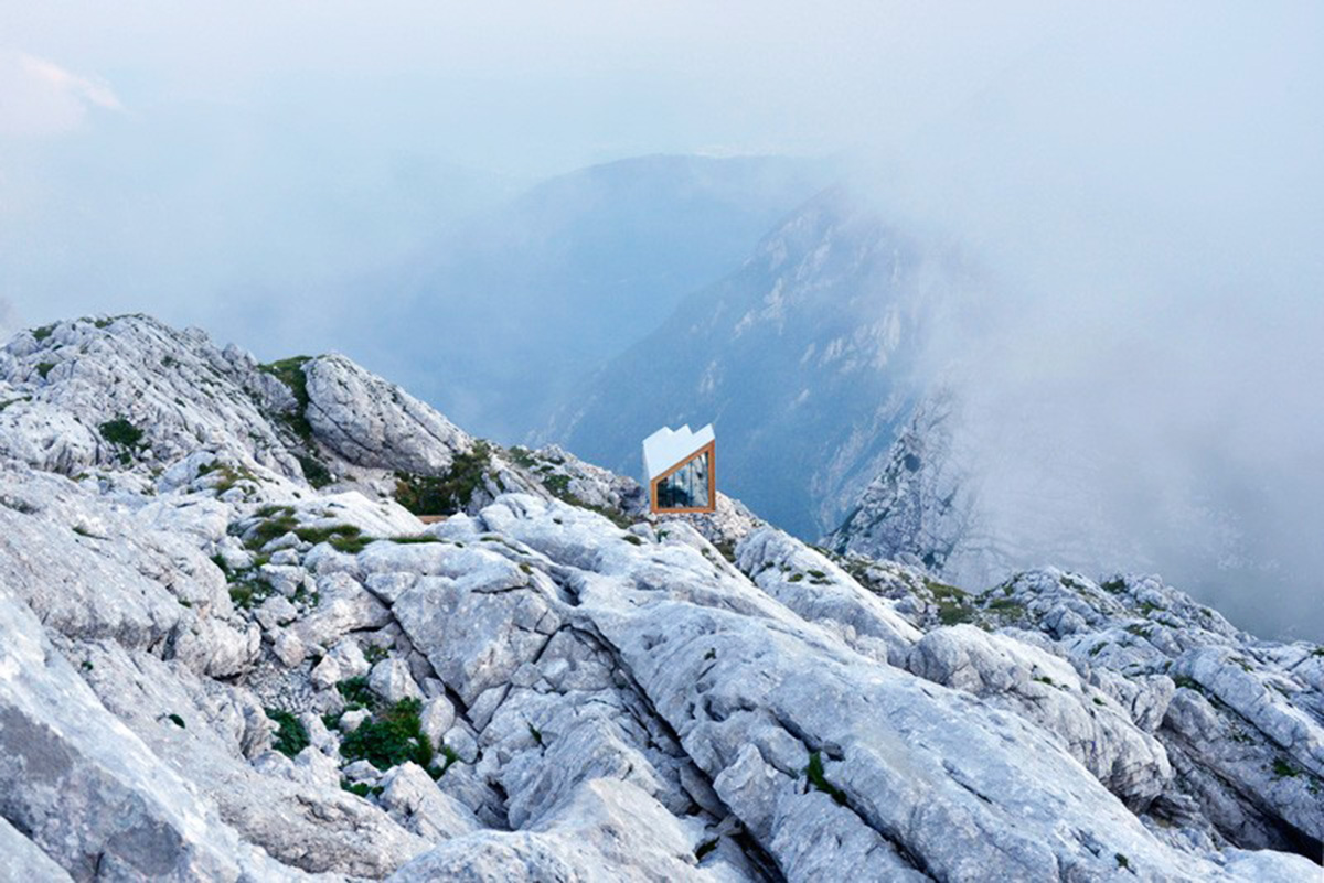 Alpine Shelter for Mountain Hikers on Skuta Mountain in Slovenia