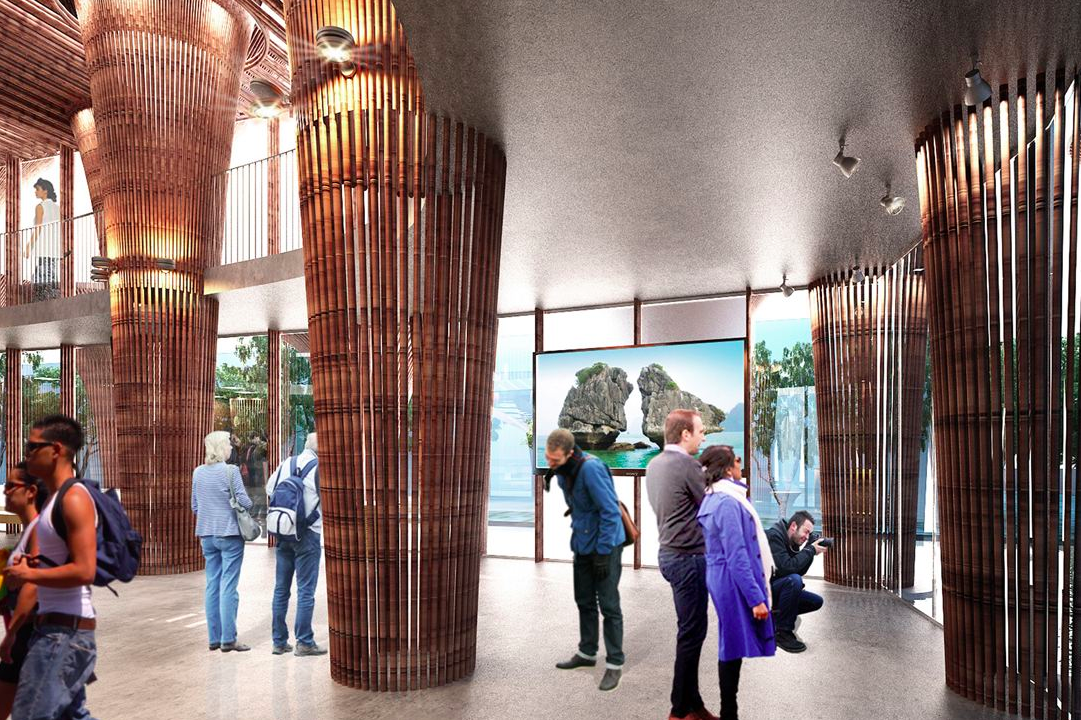Perfect bamboo columns of Vietnam Pavilion rised at Expo Milano 2015