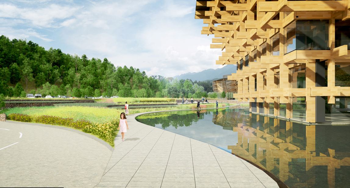 Ongoing Project:Yunnan Sales Center by Kengo Kuma