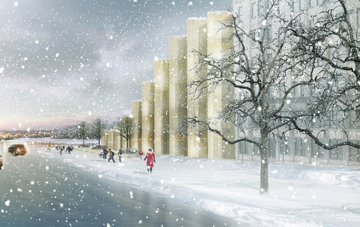 BIG revealed new 79 & Park Residences in Stockholm covering multiple open terraces