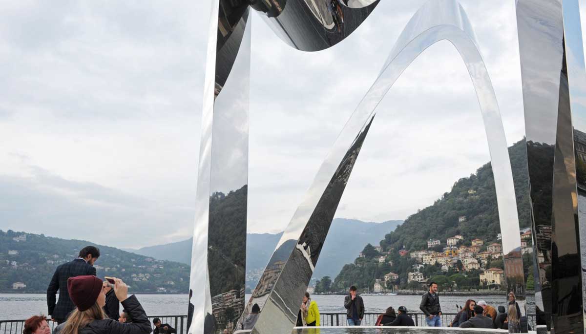 Daniel Libeskind marks Como Lake with techno-elegant sculpture