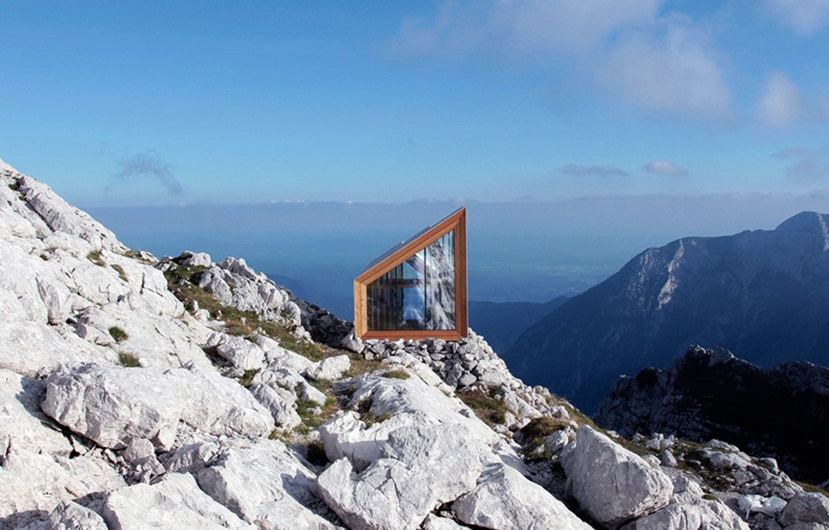 Alpine Shelter for Mountain Hikers on Skuta Mountain in Slovenia