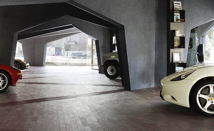 Hexagon Shape Graz provides maximum areas for car showroom by Hiroshi Nakamura&NAP