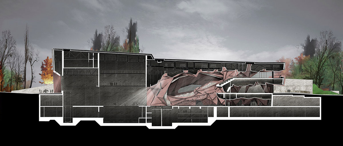 Fernando Menis’ CKK Jordanki Concert Hall in Torun presents a cave-like building