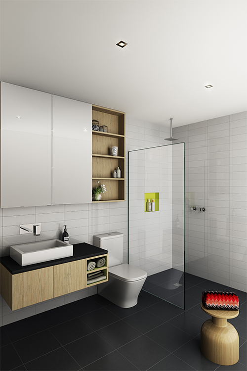 KUD Architects designed a multi-residential building with extended bold-bulge balconies