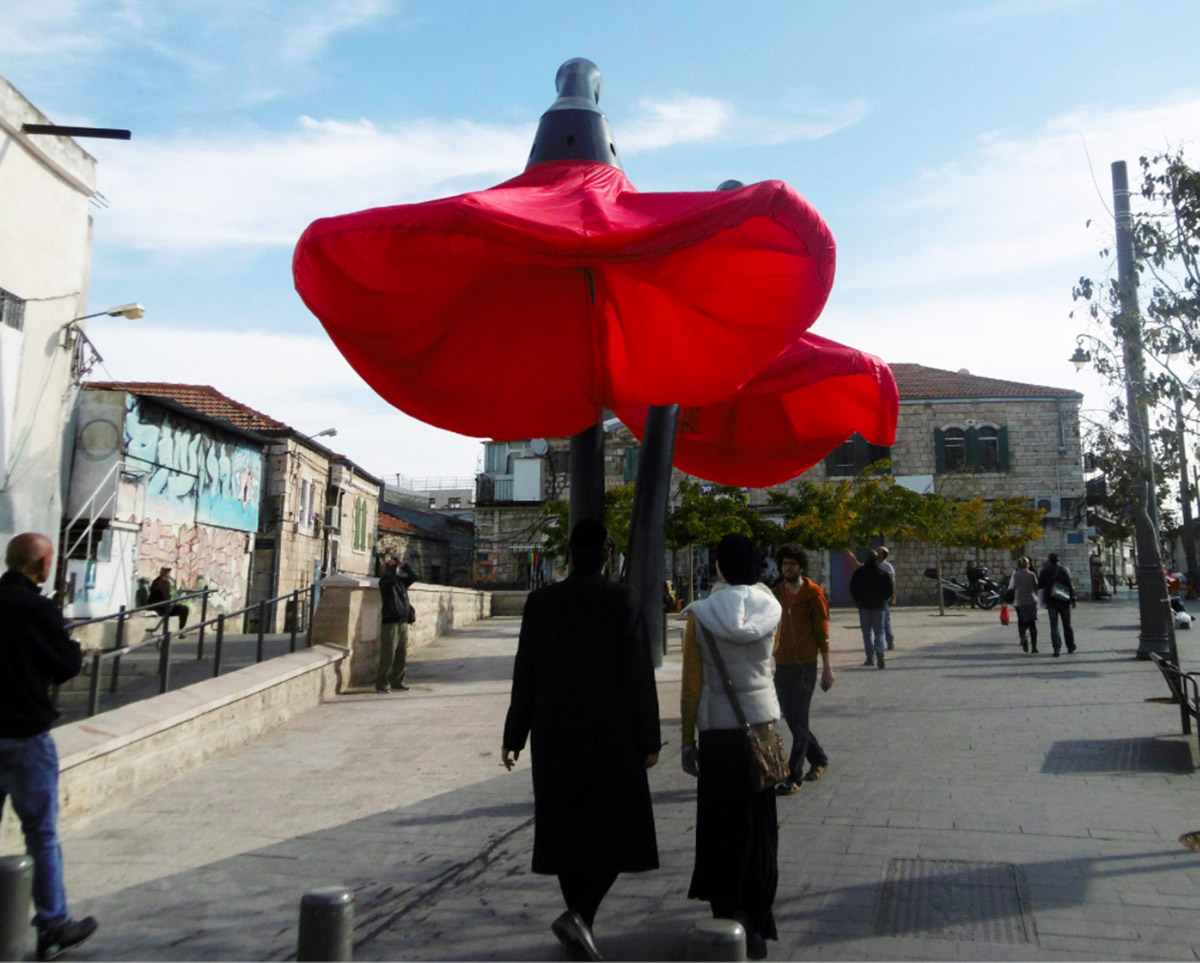 HQ Architects puts four giant flowers in the heart of Jerusalem