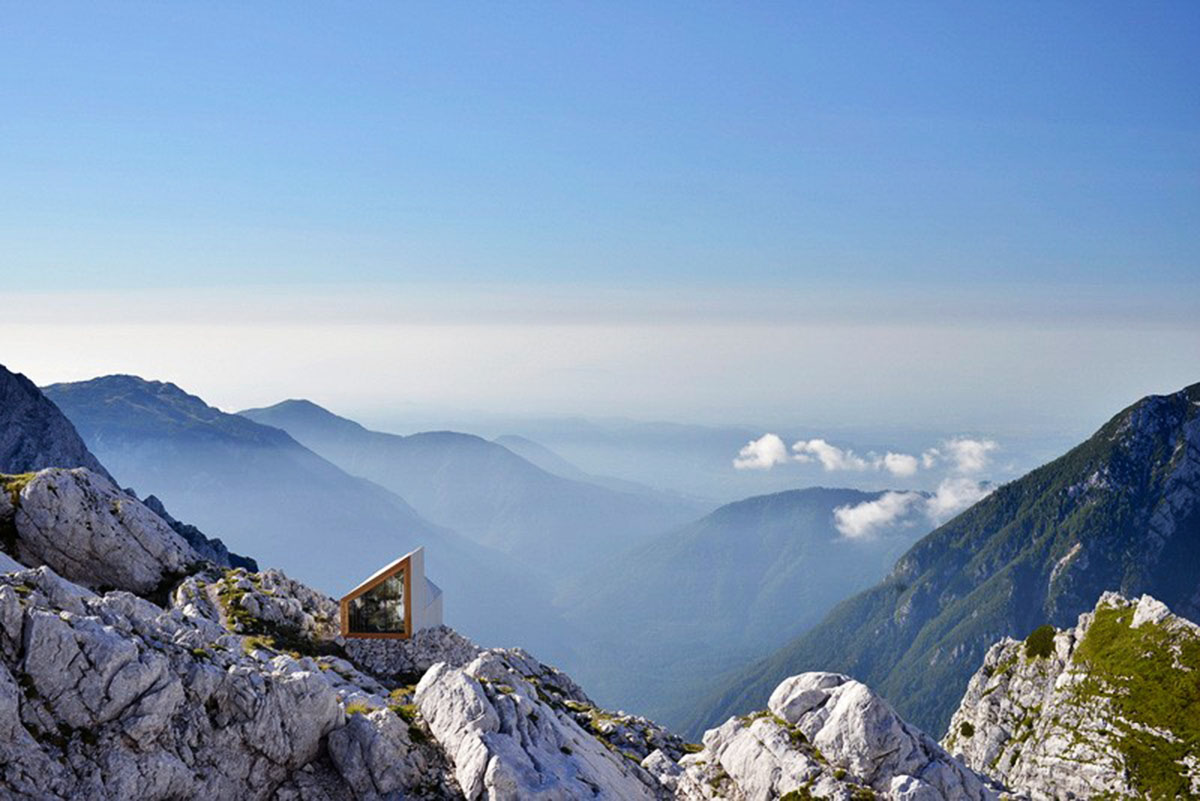 Alpine Shelter for Mountain Hikers on Skuta Mountain in Slovenia