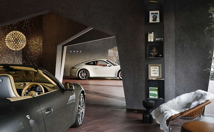 Hexagon Shape Graz provides maximum areas for car showroom by Hiroshi Nakamura&NAP