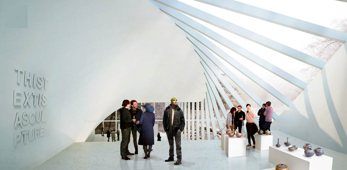 BIG proposes new Kistefos Museum that acts as a second bridge in the dramatic landscape of Kistefos